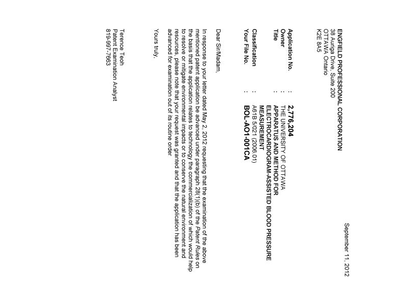 Canadian Patent Document 2776204. Prosecution-Amendment 20111211. Image 1 of 1